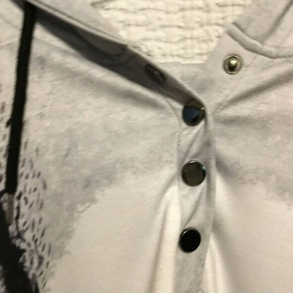 VIEACTIVEWEAR Hooded Sweatshirt Drop Shoulder Oversize Pullover Size Large Gray - Picture 7 of 11